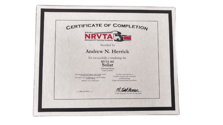 NRVTA Solar Certification